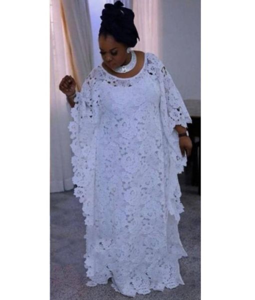 

ethnic clothing african fashion women's guipure cord lace abaya stylish dashiki loose long dress and inside 2-piece size bust 132cm, Red