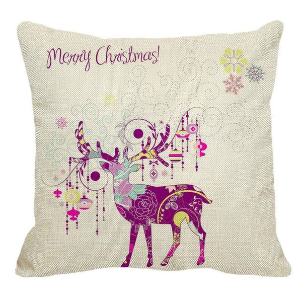 

45cmx45m cartoon christmas deer pattern linen comfortable cushion cover home room sofa decorative pillow yh171 cushion/decorative