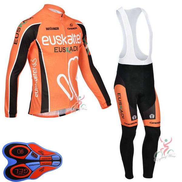 EUSKALTEL Team Mens ciclismo Jersey (bib) pantaloni Tuta manica lunga mtb bicicletta Camicie abbigliamento bici da strada abbigliamento sportivo Ropa Ciclismo S21050632