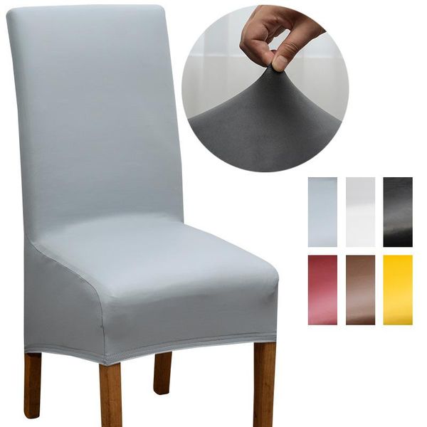 

waterproof pu leather fabric long back chair cover king covers elastic washable home el banquet