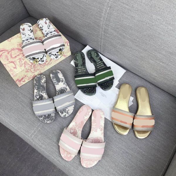 

2021 spring and summer new perennial shipping flat bottom flying fabric slippers women's sandals large size 43 zly zly, Black