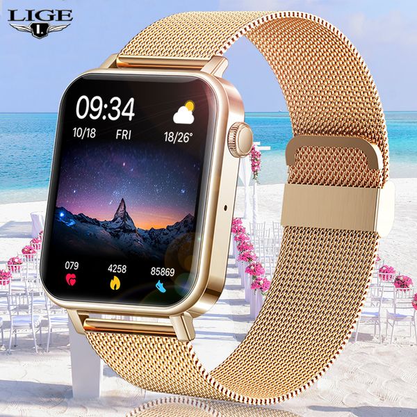 

2021 new color screen smart watch women men full touch fitness tracker blood pressure smart clock women smartwatch for xiaomi, Slivery;brown
