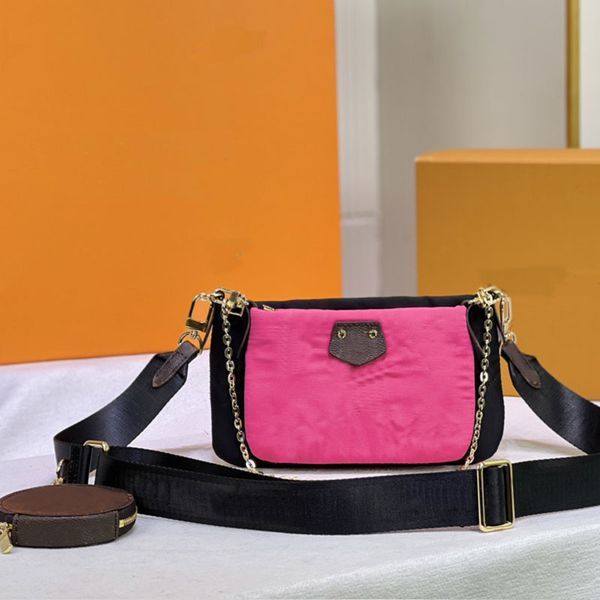 

multi pochette three mahjong bag chain crossbody bags women zipper shoulder handbags soft monogram fabric pure handbag purse