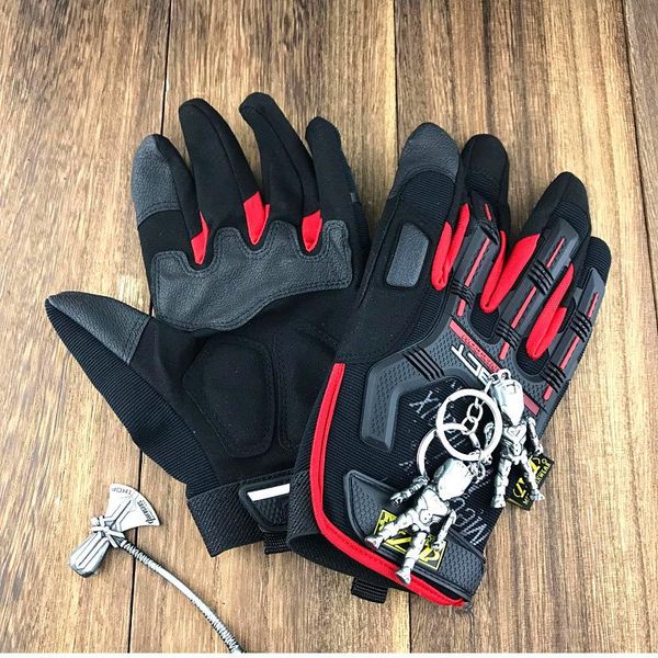 

cycling gloves full finger tactical army military paintball shooting combat pu leather touch screen rubber protective, Black