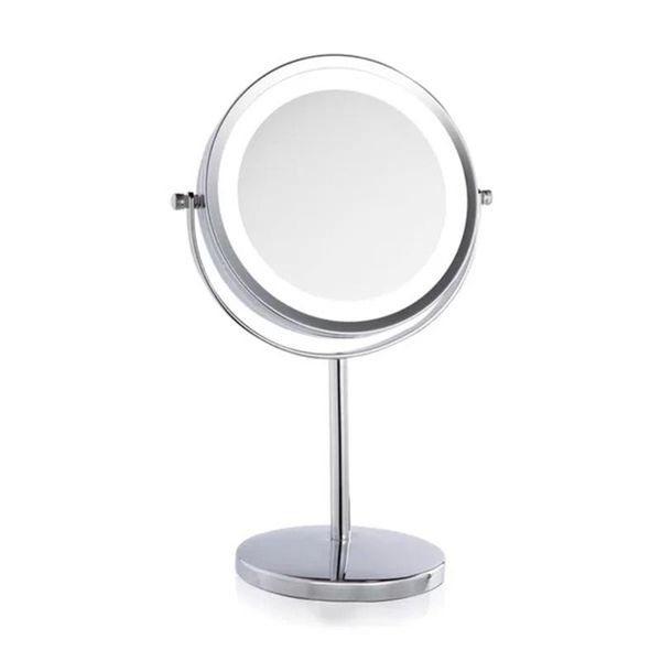 

inch magnification circular makeup mirror dual 2 sided round shape 18 leds 360 rotating cosmetic stand magnifier mirrors