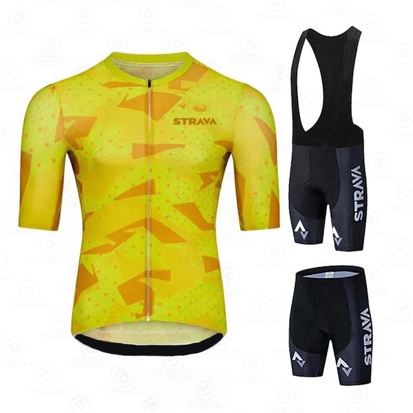 

racing sets strava team 2021 cycling clothing men jersey set pro road bike shirts suit bicycle bib shorts mtb ropa ciclismo maillot, Black;blue