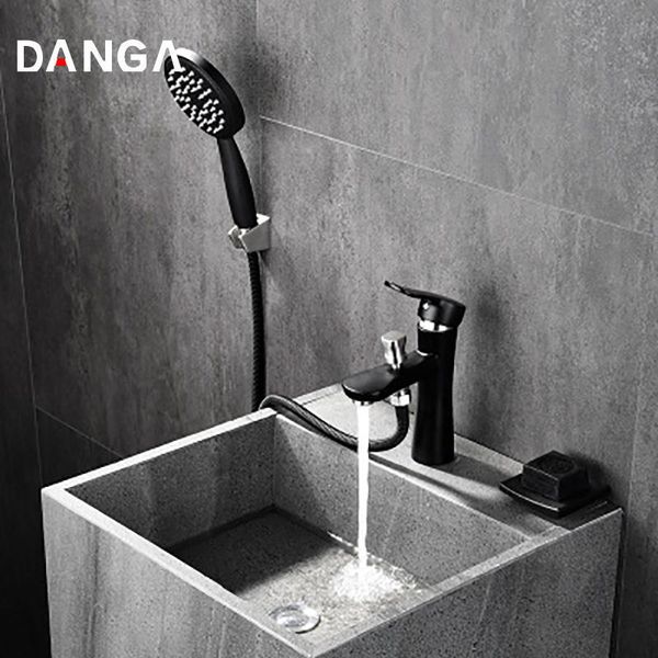 

in 1 basin faucet bathroom sink pull out bath mixer shower system 304 stainless steel vanity water tap with head faucets