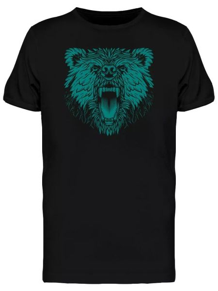 

nature design bear roaring art men's tee -image by shutterstock, White;black