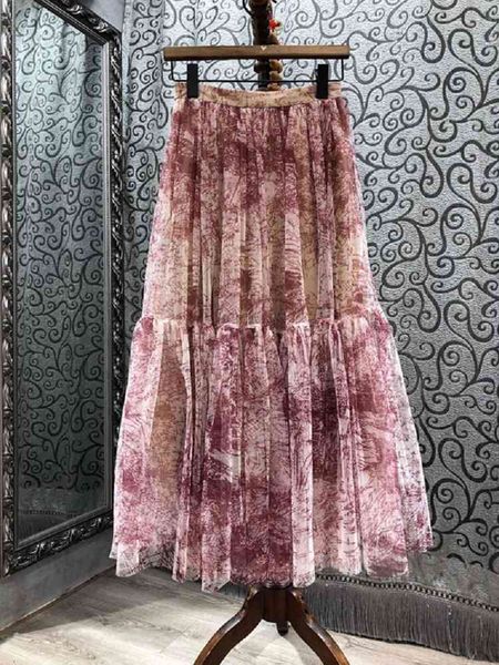 

skirt skirts 2021 spring summer fashion style womne vintage ink painting prints ankle length casual long maxi skirts beach, Black