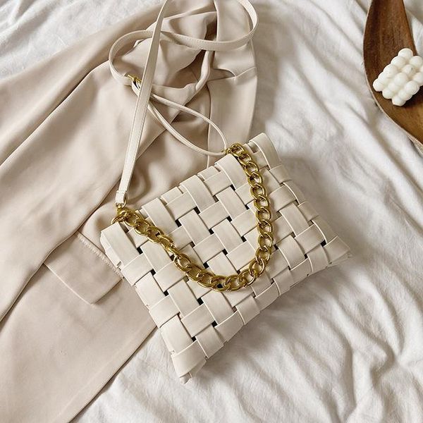 

evening bags weave small pu leather crossbody for women 2021 fashion handbags and purses female travel shoulder messenger bag