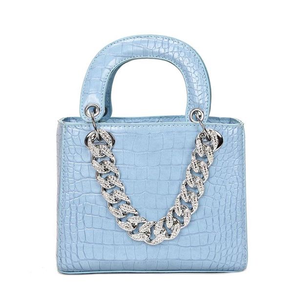 

luxury designer handbag alligator leather diamond chain lady's fashiona solid shoulder messenger bag cross body
