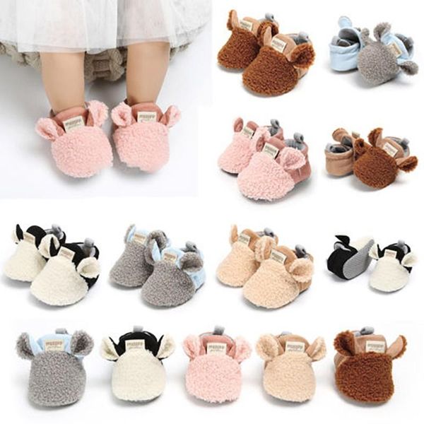 

baby walker born toddler shoes boy girl lambskin slippers cotton plush plus velvet first walkers
