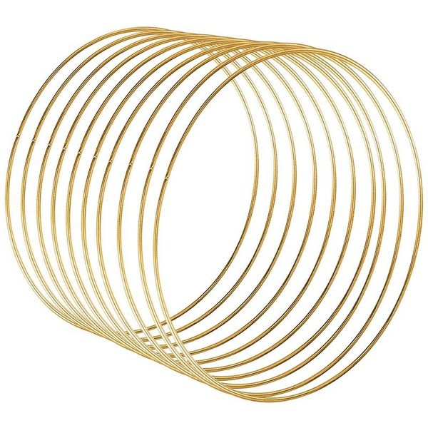 

decorative flowers & wreaths 10 pcs 30 cm large metal garland tassel gold craft ring diy wedding wreath decoration, dream chasing and wall h