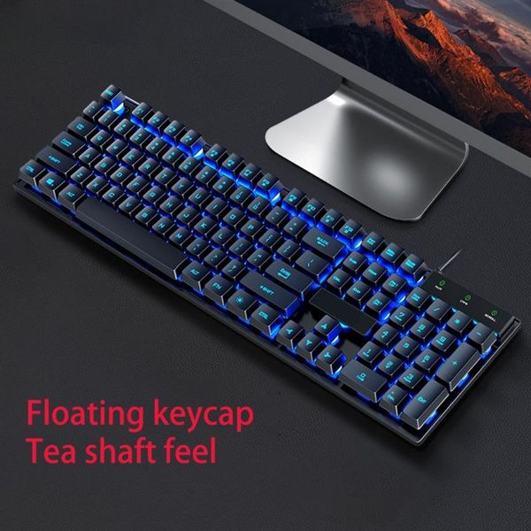 

gamer 104 key tea green black red switch ergonomic linear alternate action shaft backlit usb wired gaming mechanical keyboard keyboards