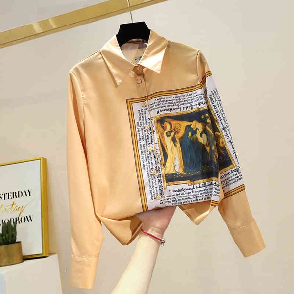 

shirt fashion up asymmetrical lapel long sleeve women ladies camisas mujer, White