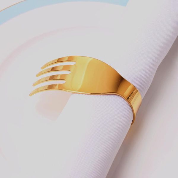 10pcs knife fork spoon and napkin buckle metal plating ring rings