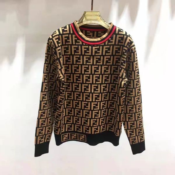 

70% off 21 early autumn new pole quality double letter jacquard contrast edge knit slim round neck long sleeve v-neck cardigan women, Black;gray