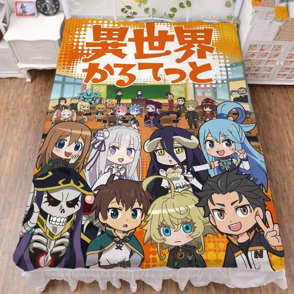 

sheets & sets 2021-august japanese anime re zero kara hajimeru isekai seikatsu flannel blanket summer quilt bed milk fiber sheet 150x200cm