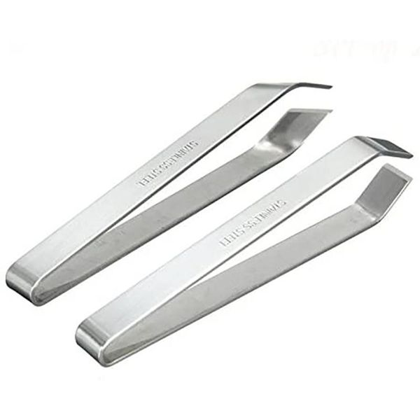 

bag clips (2pcs) fish bone stainless steel professional tweezers, kitchen seafood tool