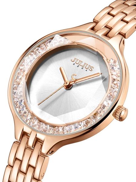 

wristwatches moving rhinestone julius lady women's watch japan quartz elegant fashion hours bracelet stainless steel girl's birthd, Slivery;brown