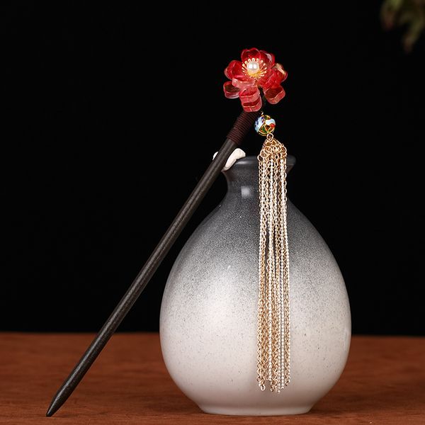 

new chinese style hair stick pearl headdress flower hair ornament handmade headdress bride wedding hair accessories prom tiaradio chan conta, Golden;white