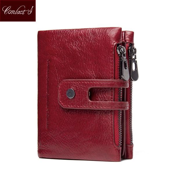 

wallets genuine leather wallet women portfolio 2021 small portomonee vallet with coin purse pockets slim rfid fashion mini walet, Red;black