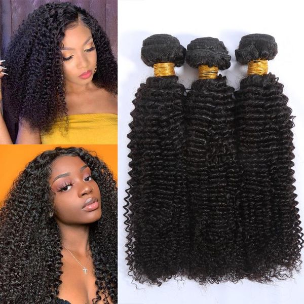 

human hair bulks blazingfire kinky curly bundles brazilian non-remy extensions 1 3 4 thick, Black