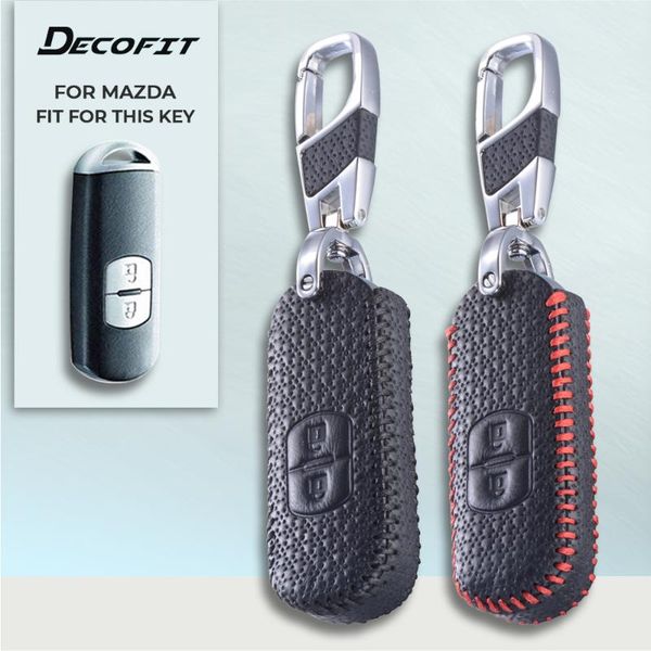 

keychains luxury quality genuine leather key cover for mazda 2 3 5 6 cx-3 rx8 atenza axela mx5 smart buttons keychain case shell, Silver