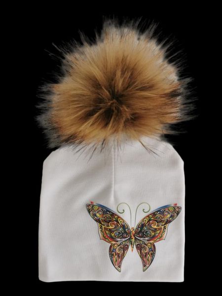 

born winter autumn fashion butterfly toddlers infant bonnet baby hat for girls cap children po props caps & hats, Yellow