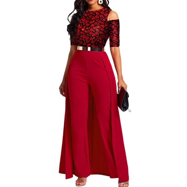 

summer fall outfits lace womens jumpsuit one piece wide leg elegant trousers female plus size overalls, Black;white