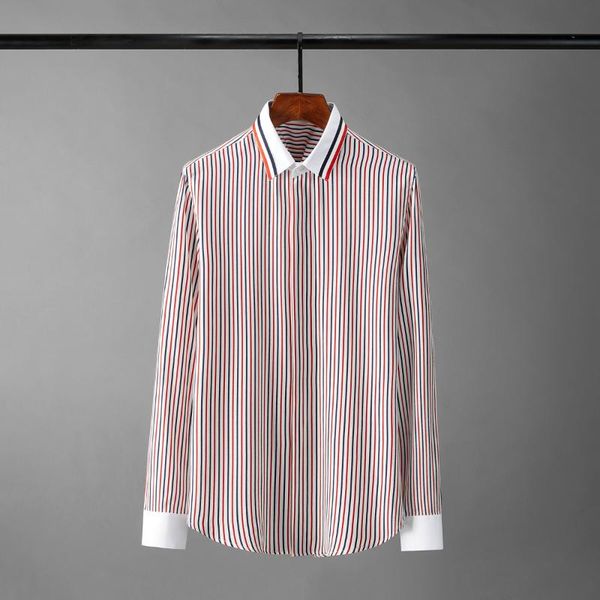 

men's casual shirts cotton man vertical stripe long sleeve mens dress plus size 4xl ribbon collar slim male, White;black