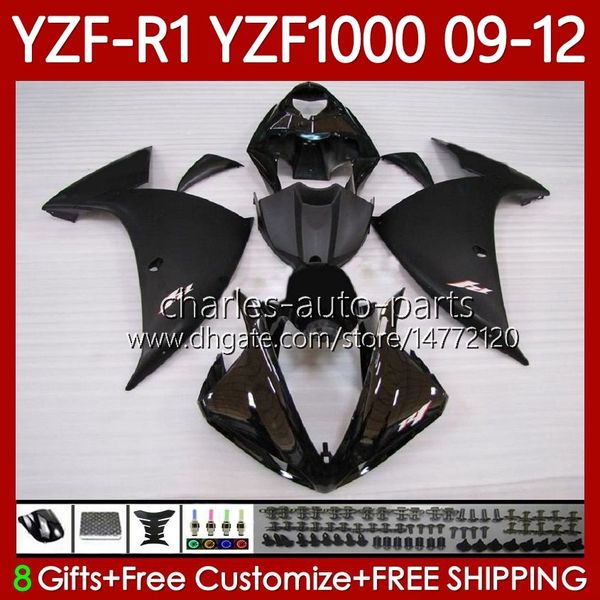 Fairings do OEM para Yamaha YZF-R1 YZF R1 1000 CC YZF1000 YZFR1 09 10 11 12 Bodywork 92No.51 YZF R 1 1000CC 2009 2010 2012 YZF-1000 2009-2012 Moto Gloss Black Body Kit