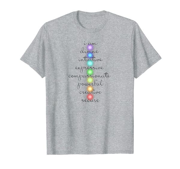 

7 chakras t-shirts for yoga lovers, White;black