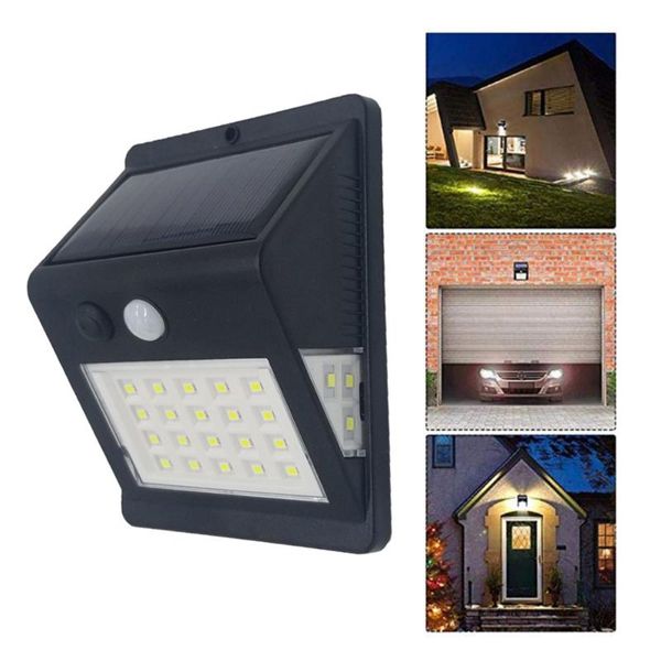 

wall lamp 26led three-sided human body induction solar garden lawn waterproof infrared