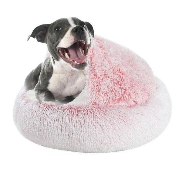 

cat beds & furniture cave bed calming semi-enclosed dog with cover for indoor round comfortable self warming pet nest