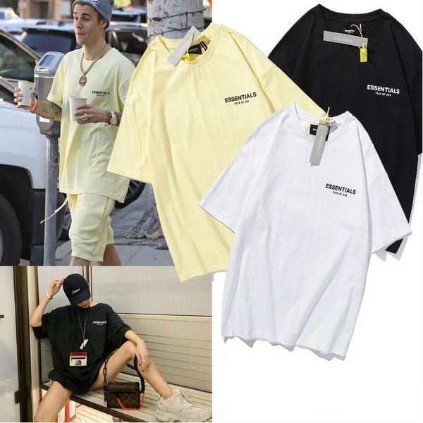 

women's t-shirt high street essentialst shirt for men women 1:1 quality cotton letter printing loose oversized short sleeves, White