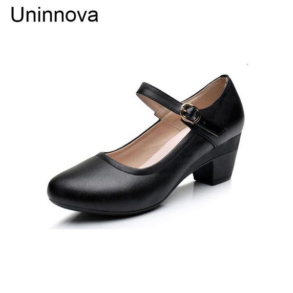 

dress shoes uninnova women's mary janes med heel black shallow pumps plus size 43 small 32 white wp106