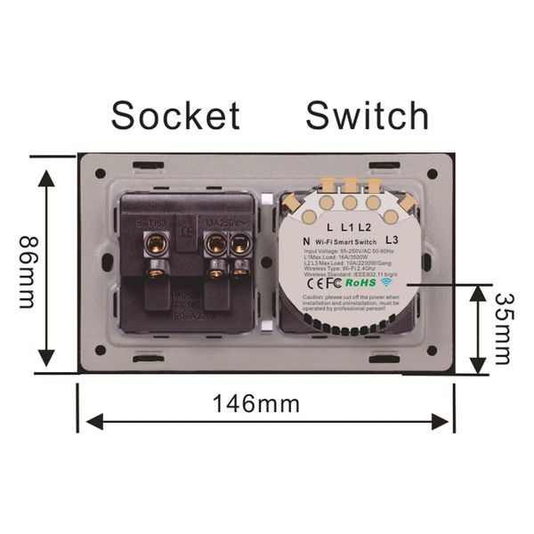 

wifi smart light switch wireless interruptor wall outlets universal electrical plug sockets usb remote control alexa google home