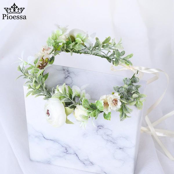 

hair clips & barrettes korean fresh cloth garland simulation flower water grass hairband simple bridal headdress scenic spot po accessories, Golden;silver
