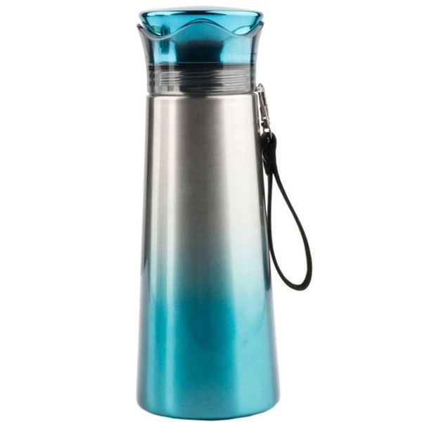 

water bottles simple gradient color insulated stainless steel bottle business car 304 cup lotus-shaped mirror can be customized