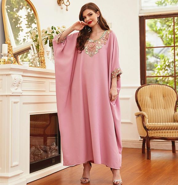 

ethnic clothing elegant muslim dress women embroidery ramadan eid mubarak abaya dubai turkey arab islam vestidos robes longue kaftans, Red