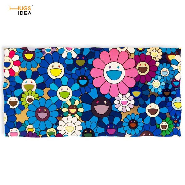 

anime japan flower print face towel for women kids large beach swim blanket high qulity absorbent bath homme