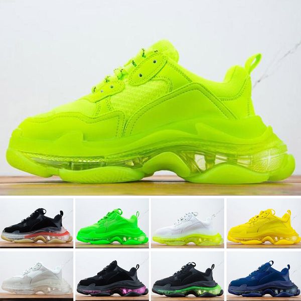 

2022 triple s casual shoes mens platform sneakers beige green yellow grey red blue candy rose gold white purple men women 6-layer trainers s, Black