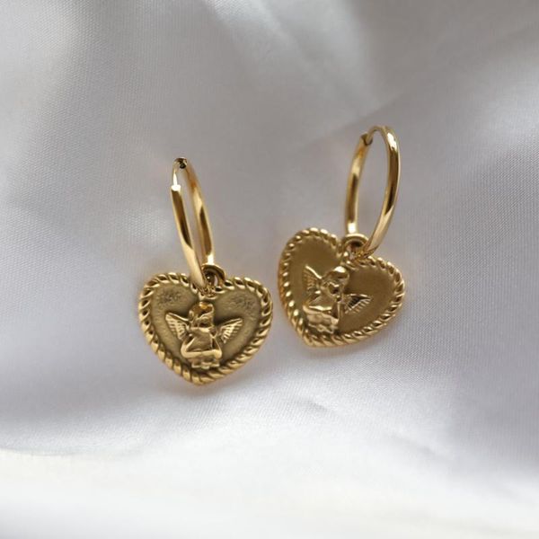 

hoop & huggie joolim pvd gold finish stainless steel dainty zirconia earring tarnish jewelry, Golden;silver