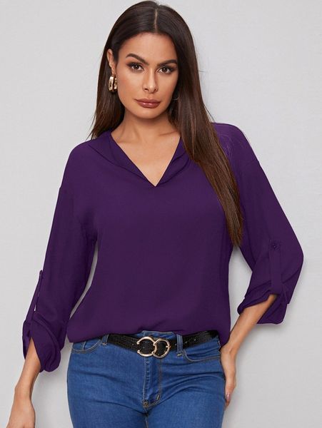 

curved hem rolled tab sleeve 22kg#, White