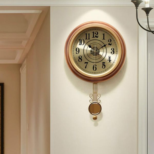 

wall clocks luxury european clock pendulum large art vintage metal living room silent relogio de parede home decor da60wc