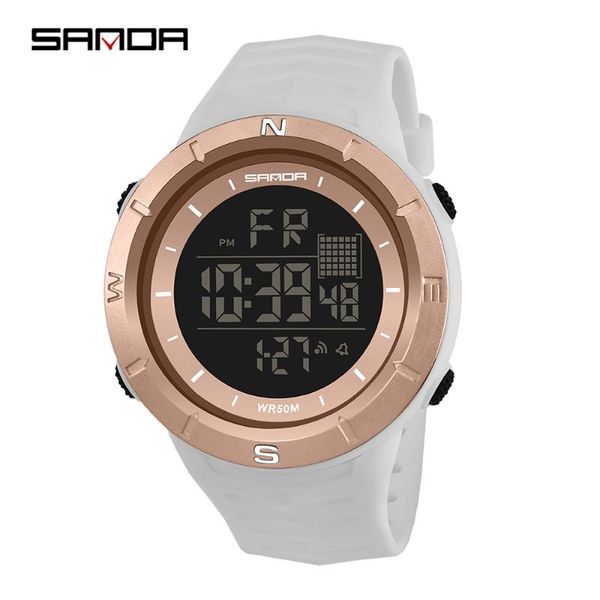 

digital watch for men ladies led clock sports waterproof women wristwatches diving men's stainless steel quartz watches couple, Slivery;brown