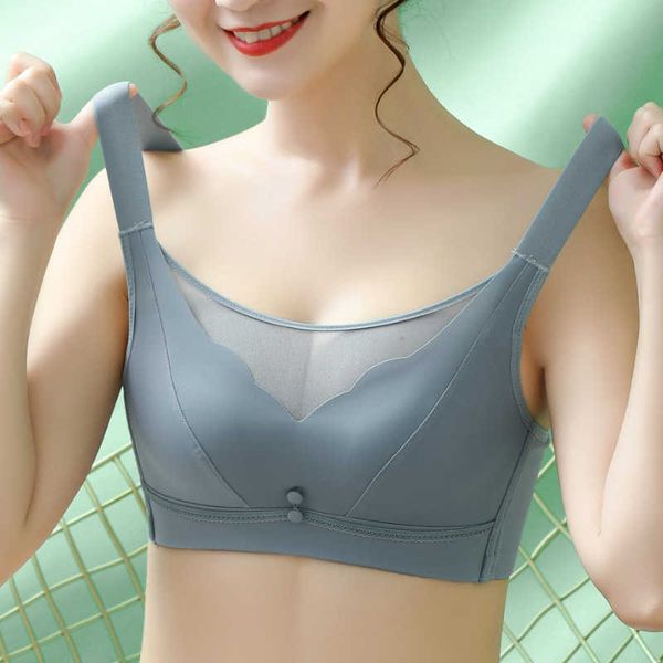 

women's thin lingerie bra with large chest and small gathered adjustable without steel ring, Red;black