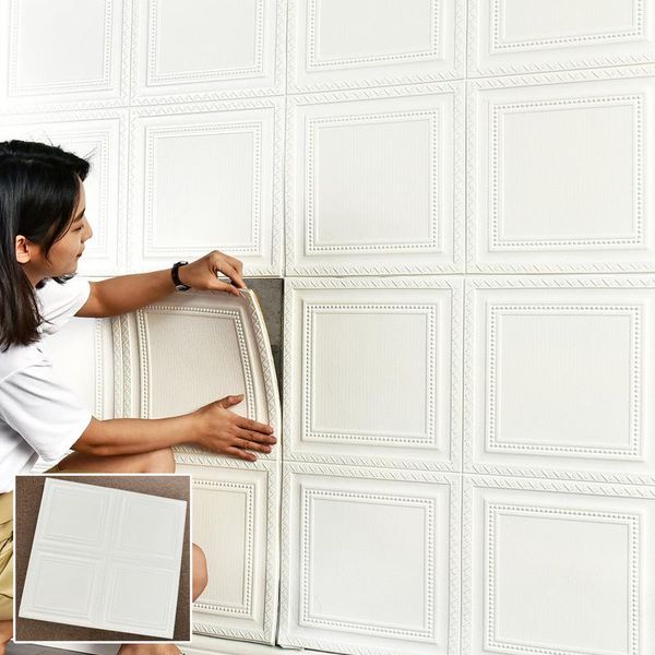 

wallpapers self adhesive waterproof tv background brick 3d wall sticker living room wallpaper mural bedroom decorative 70*70