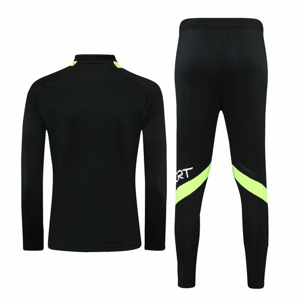 

#011 can be customized soccer tracksuit track kit running jacket chandal training suits sports wear and trousers, Black